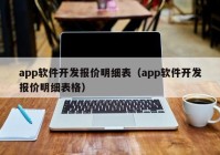 app軟件開發報價明細表（app軟件開發報價明細表格）